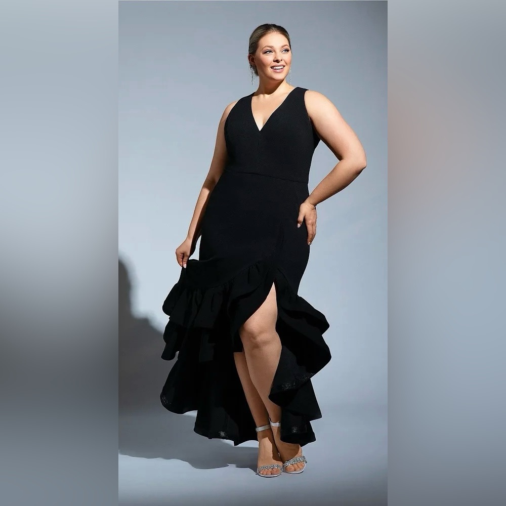 Betsy & Adam Black High Low Dress
